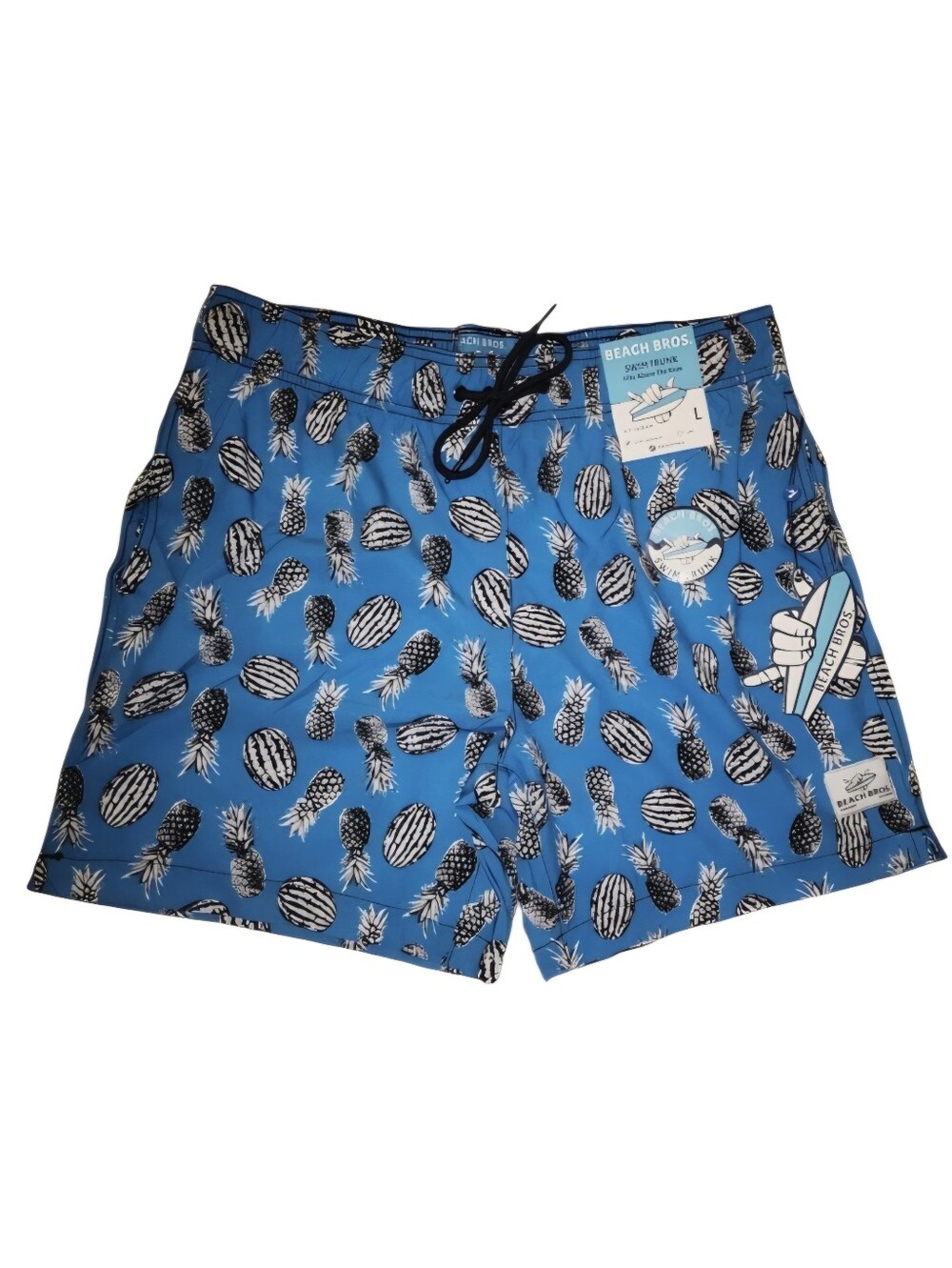 NWT Beach Bros. Blue Swim Trunks Men's Large 6.5" inseam  Soft & Lightweight